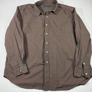 Ralph Lauren Mens 2XB Big Classic Fit Plaid Button Down Shirt Red Green Long Slv
